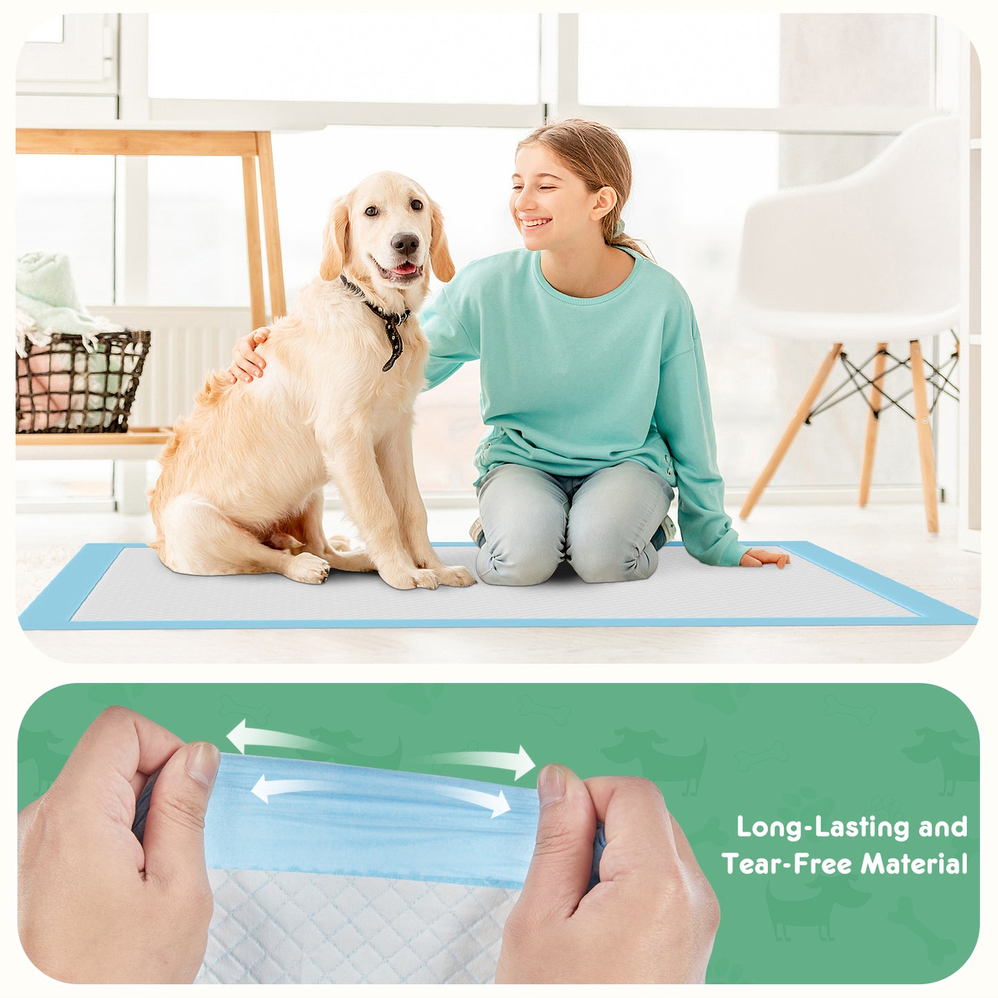 Disposable Puppy Pads – Leak-Proof Quick-Dry Absorbent Dog Pee Pads for Puppies & Small Pets, Multi-Layer Extra Large