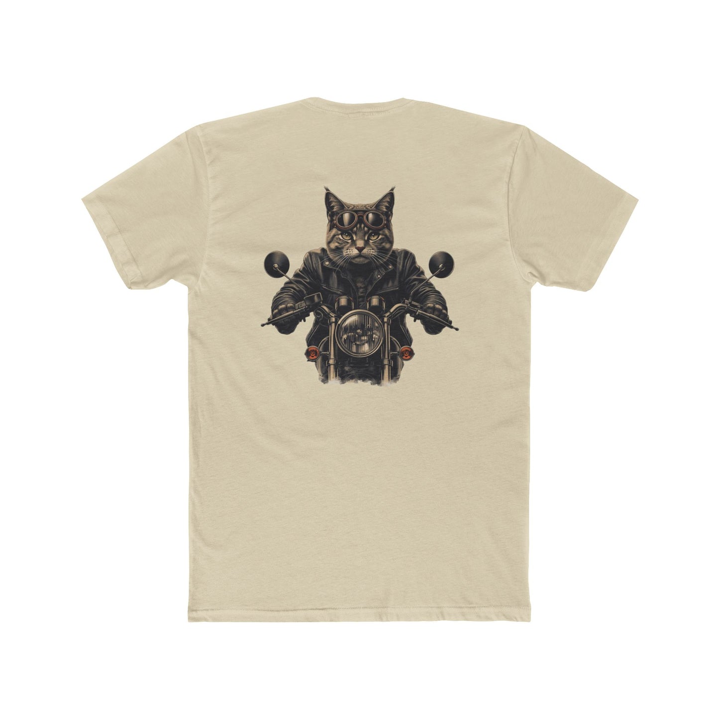 Biker Cat T‑Shirt — Motorcycle Riding Cat Graphic Tee