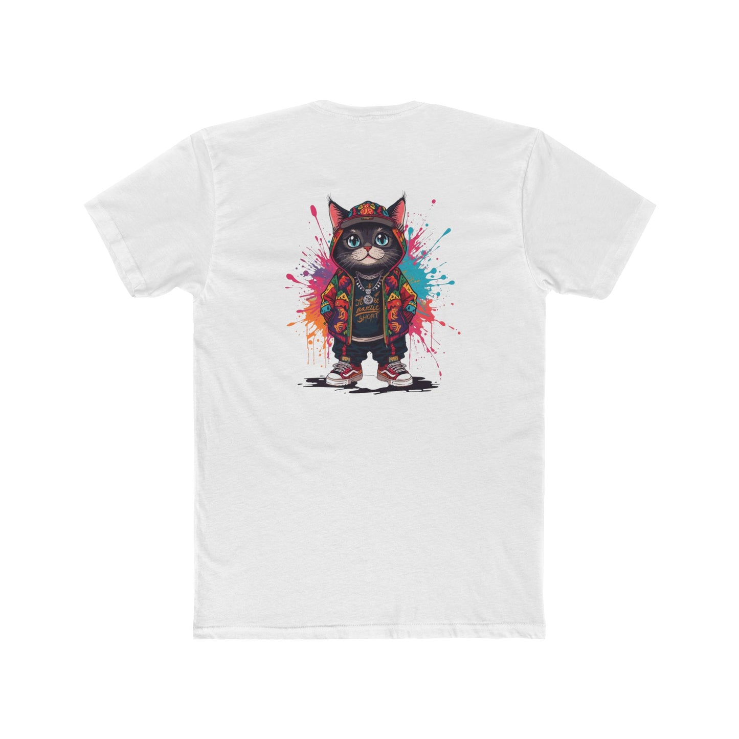 Cat Streetwear Tee — Colorful Urban Cat Graphic T-Shirt