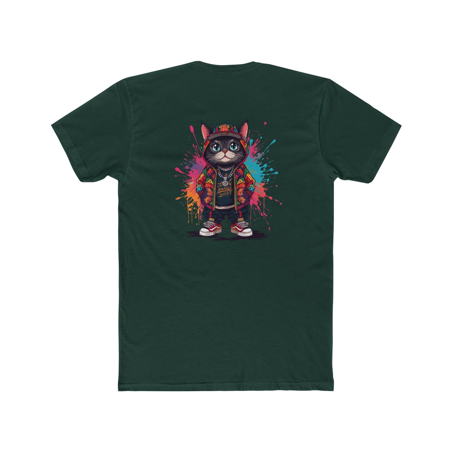 Cat Streetwear Tee — Colorful Urban Cat Graphic T-Shirt