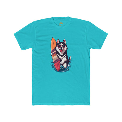 Surfing Husky Graphic Tee — Cute Dog Surfboard T-Shirt