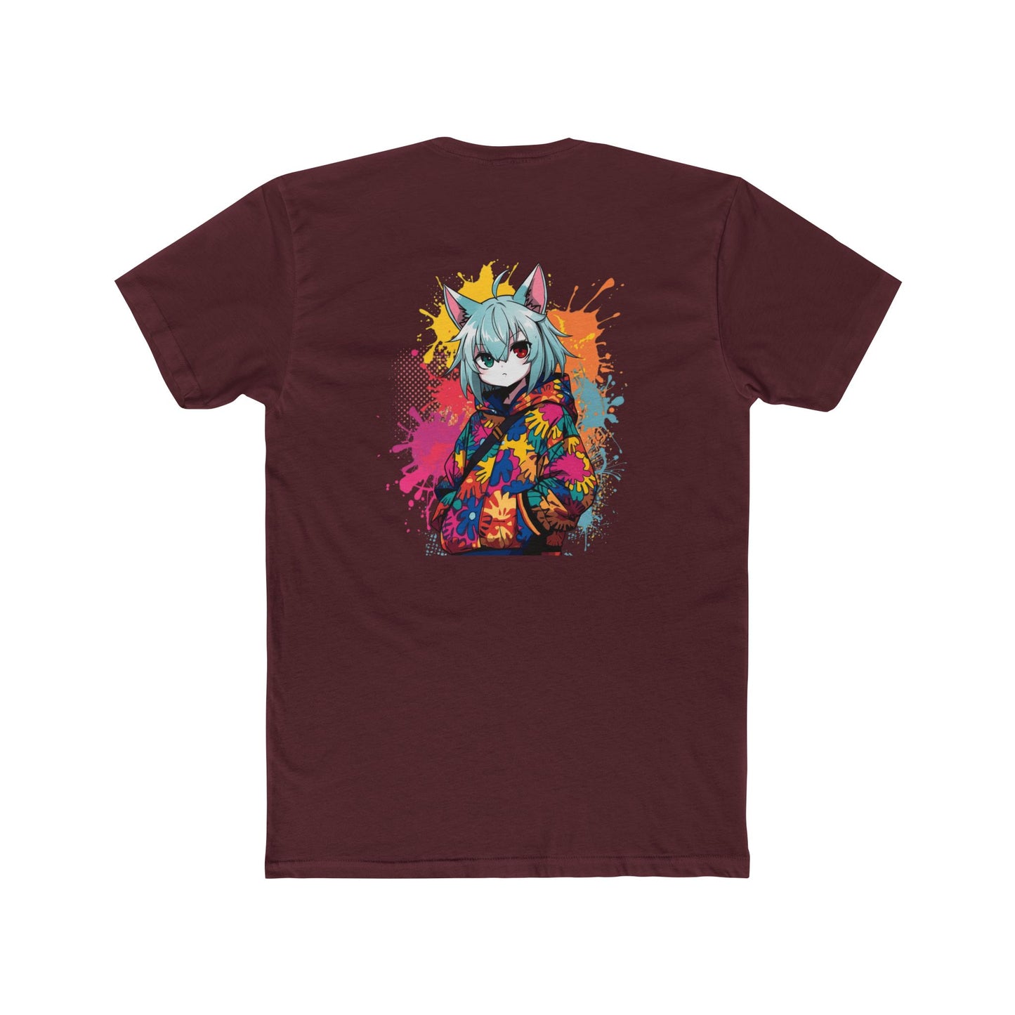 Anime Cat Girl Tee — Colorful Streetwear Graphic T-Shirt