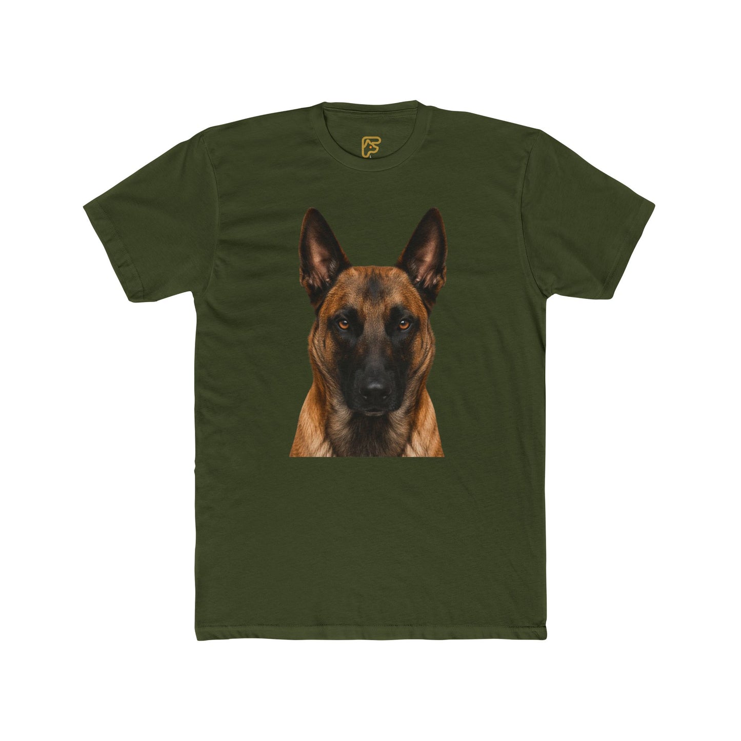 Belgian Malinois Portrait T-Shirt — Realistic Dog Face Tee for Pet Lovers