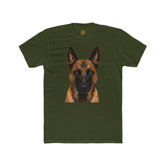 Belgian Malinois Portrait T-Shirt — Realistic Dog Face Tee for Pet Lovers
