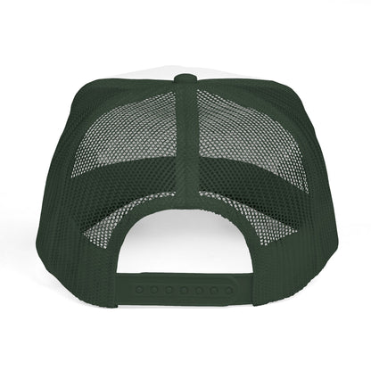 Pig Mascot Trucker Cap — 3G's Leftovers Retro Food Logo Mesh Hat