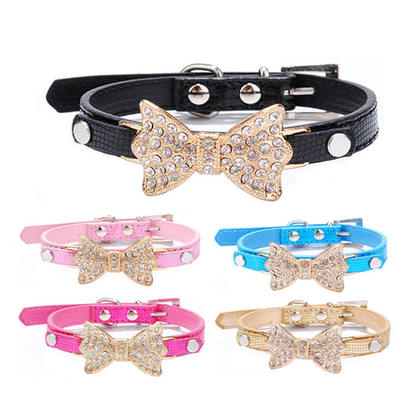Rhinestone Bling Dog Collar – Sparkly Adjustable Pet Collar for Small & Medium Dogs