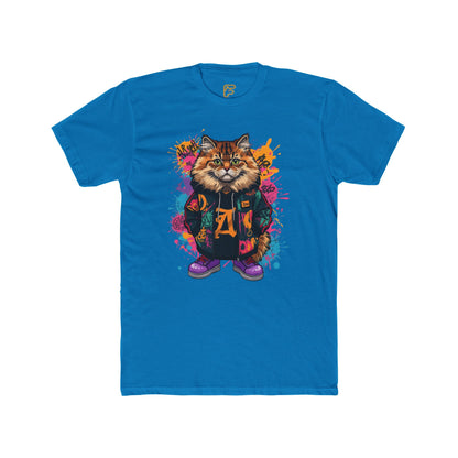 Street Style Cat Graphic Tee — Colorful Urban Cat Print T-Shirt