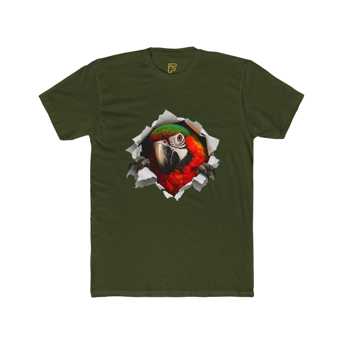 Parrot Portrait Tee — Colorful Macaw Graphic T-Shirt