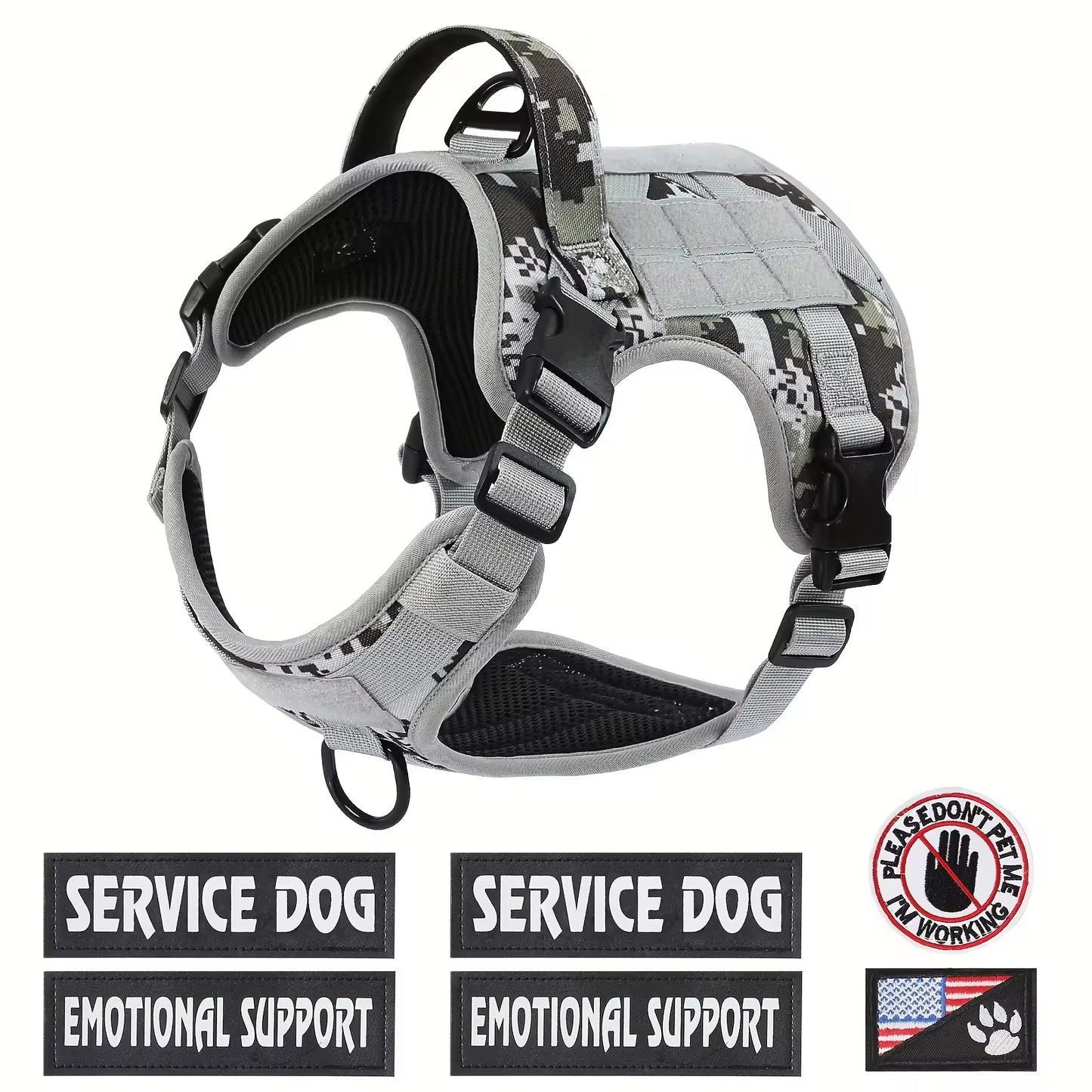 Adjustable Reflective Tactical Dog Harness – Heavy-Duty Service & Training Vest