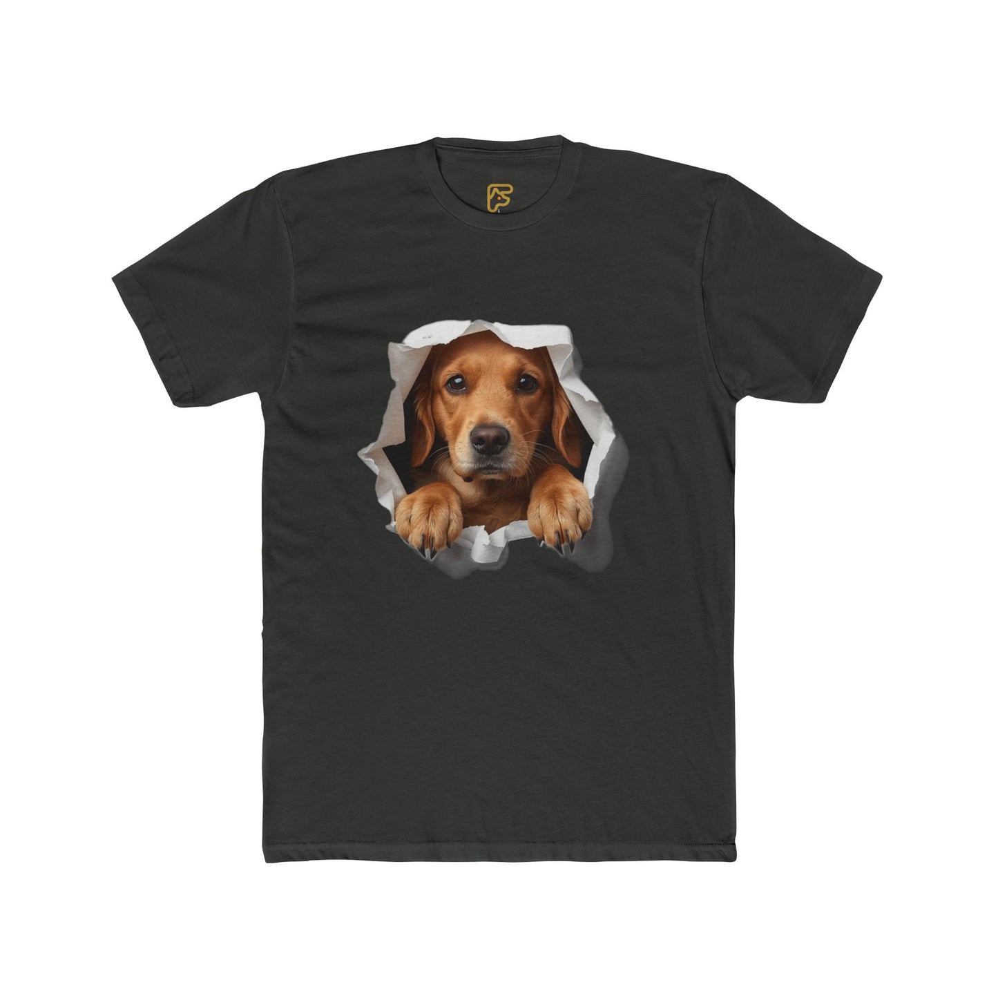 Dog Peeking Through Hole T-Shirt