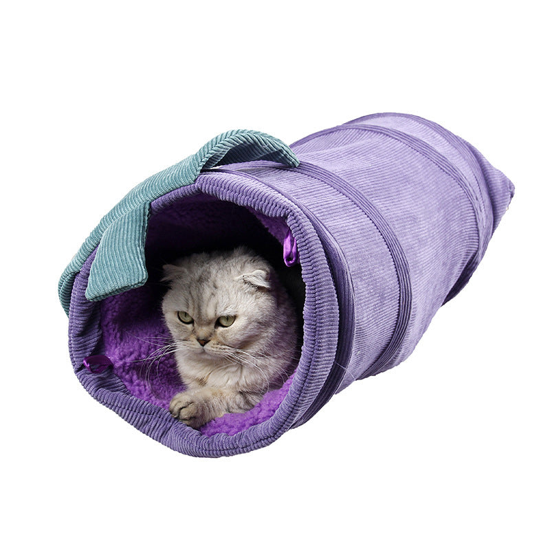 Fruit-Themed Foldable Cat Tunnel – Play Tube & Pet Nest for Cats & Small Pets