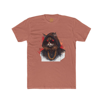 Cat Gangster T‑Shirt — Hooded Cat with Gold Chain Graphic Tee