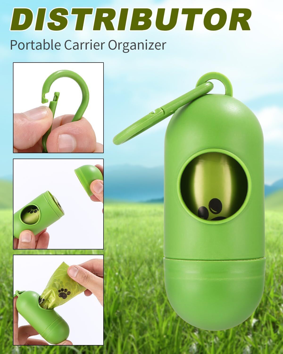 540 Biodegradable Pet Waste Bags with Dispenser – Eco-Friendly Poop Bags