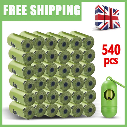 540 Biodegradable Pet Waste Bags with Dispenser – Eco-Friendly Poop Bags