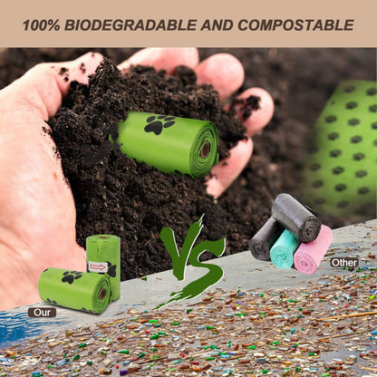 540 Biodegradable Pet Waste Bags with Dispenser – Eco-Friendly Poop Bags