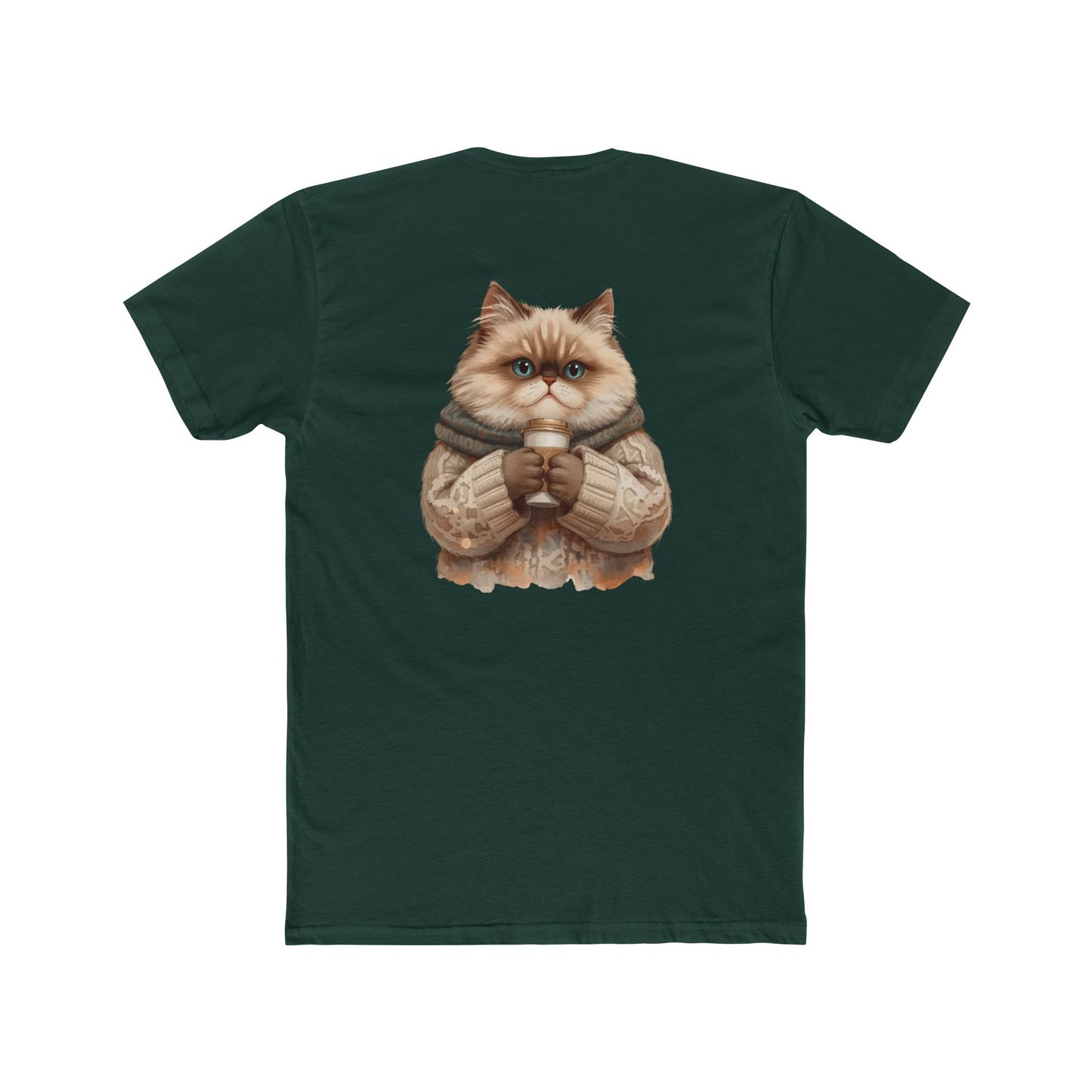 Cozy Cat Crew Tee — Cute Sweater Cat Graphic T-Shirt