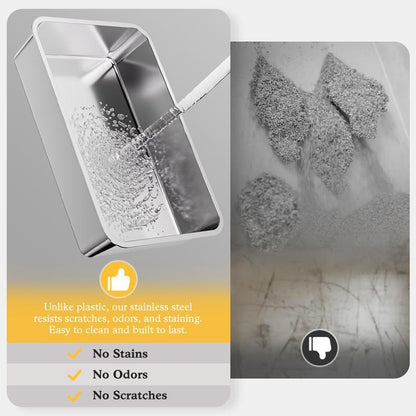 Large Stainless Steel Cat Litter Box – Rust-Resistant Easy-Clean Design