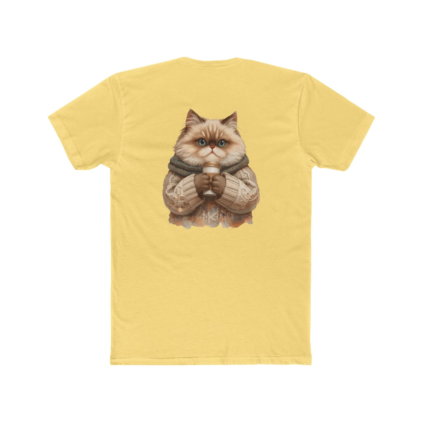 Cozy Cat Crew Tee — Cute Sweater Cat Graphic T-Shirt
