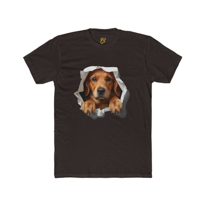 Dog Peeking Through Hole T-Shirt