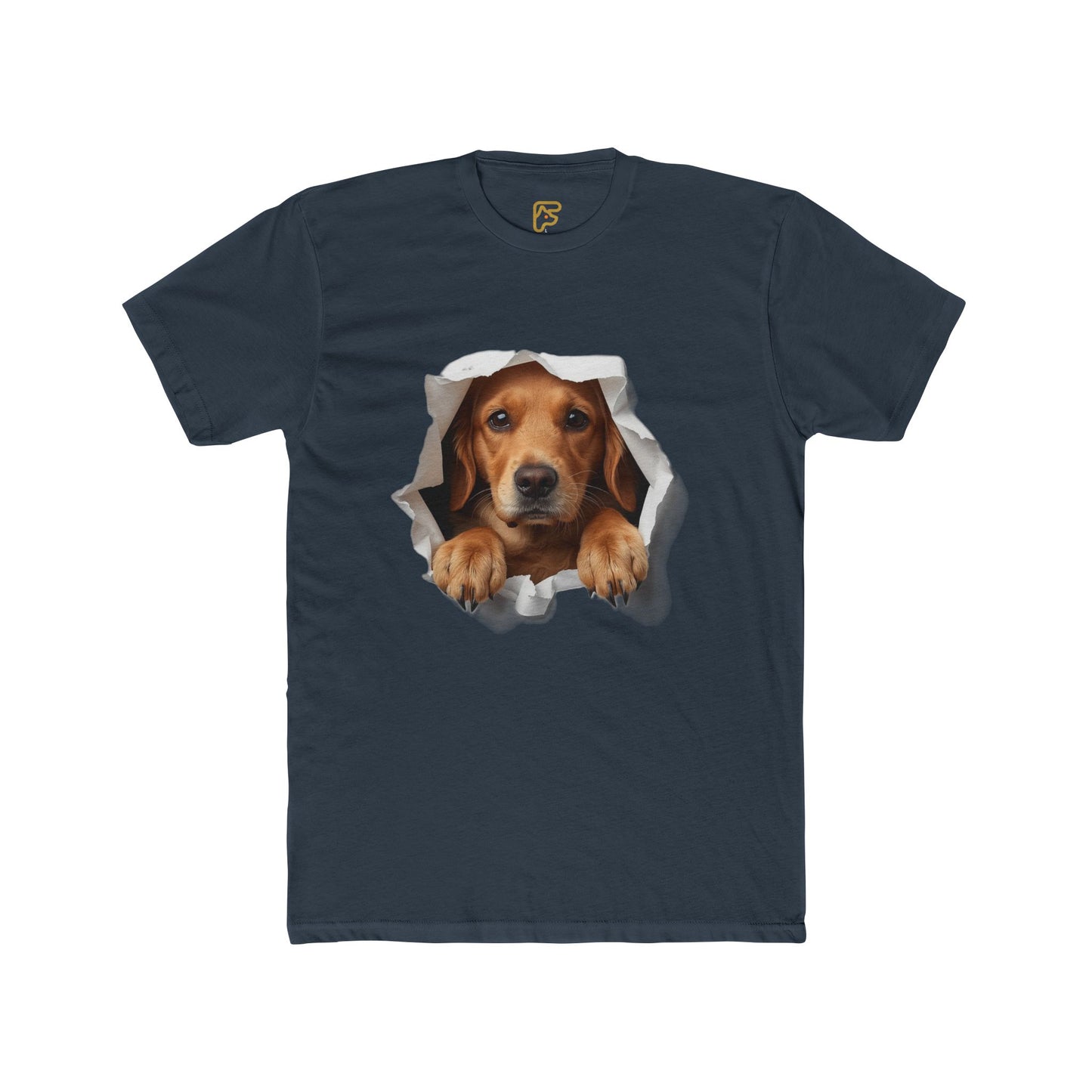 Dog Peeking Through Hole T-Shirt
