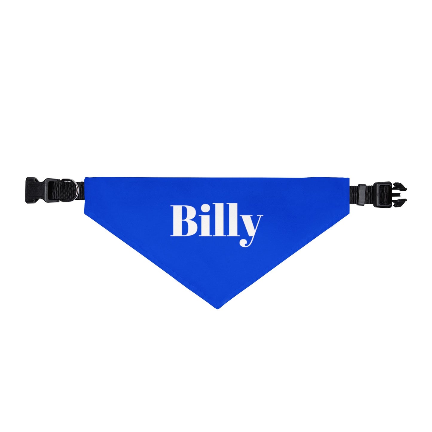 Personalized Clip-On Pet Bandana — Blue "Billy" Dog/Cat Collar Accessory