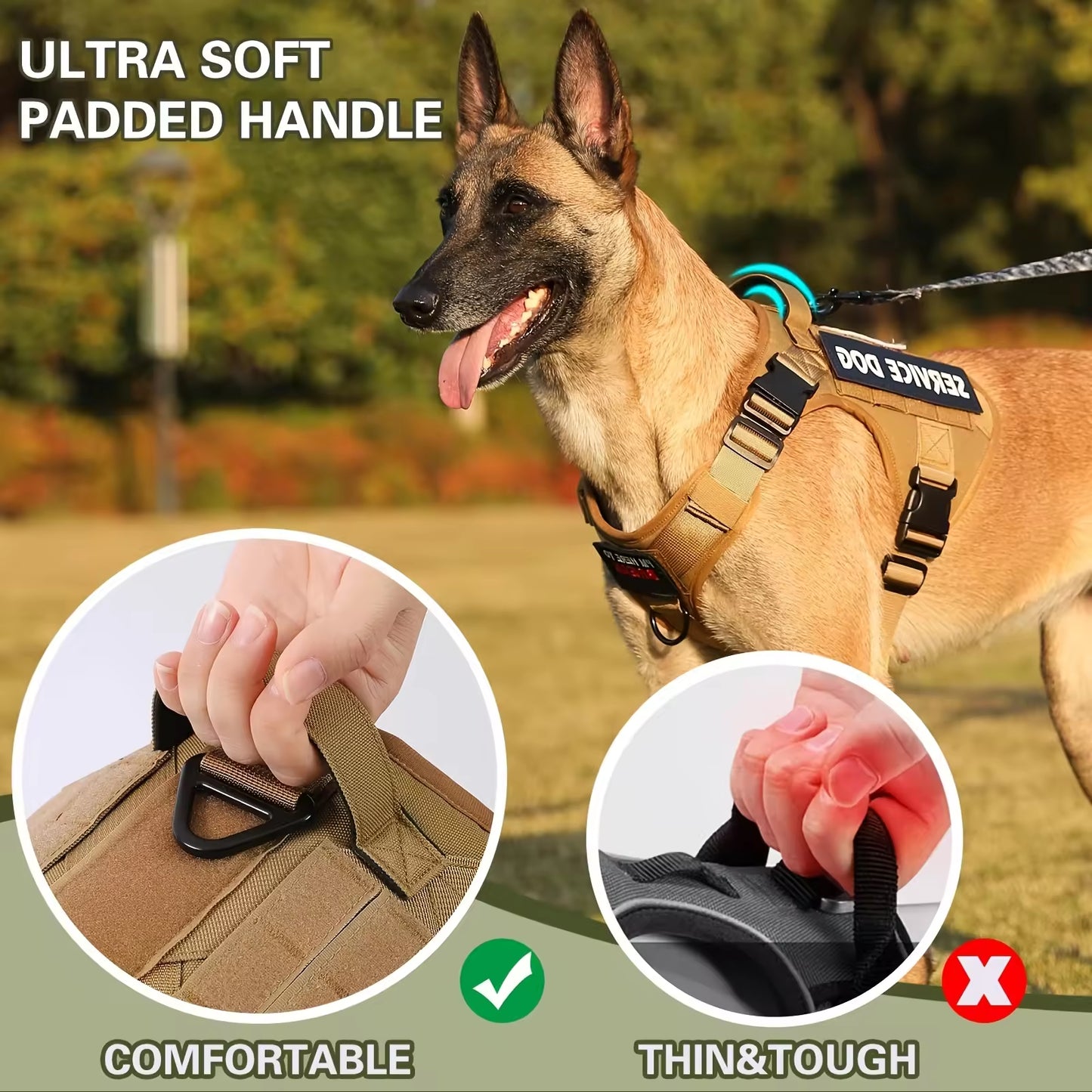 Adjustable Reflective Tactical Dog Harness – Heavy-Duty Service & Training Vest