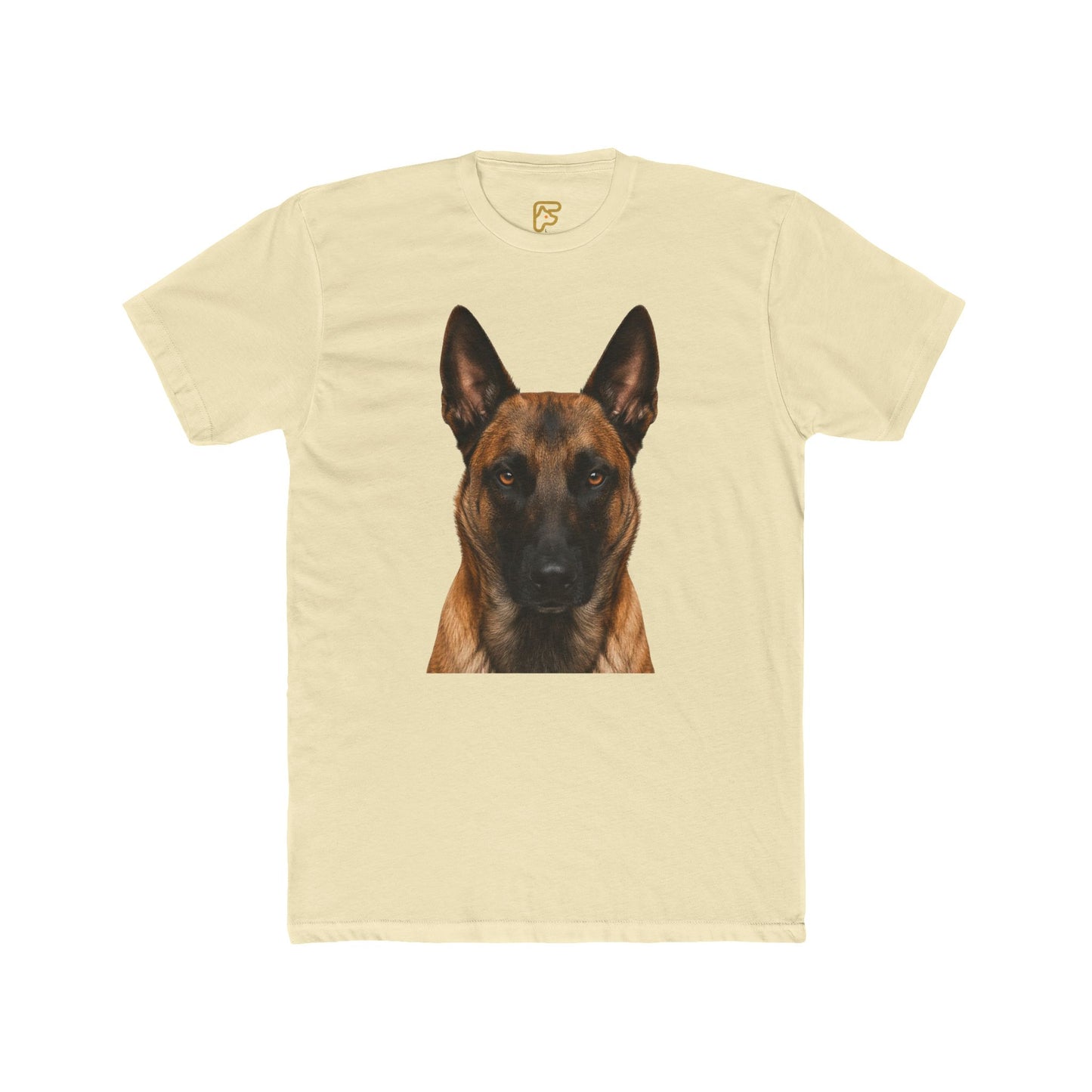 Belgian Malinois Portrait T-Shirt — Realistic Dog Face Tee for Pet Lovers