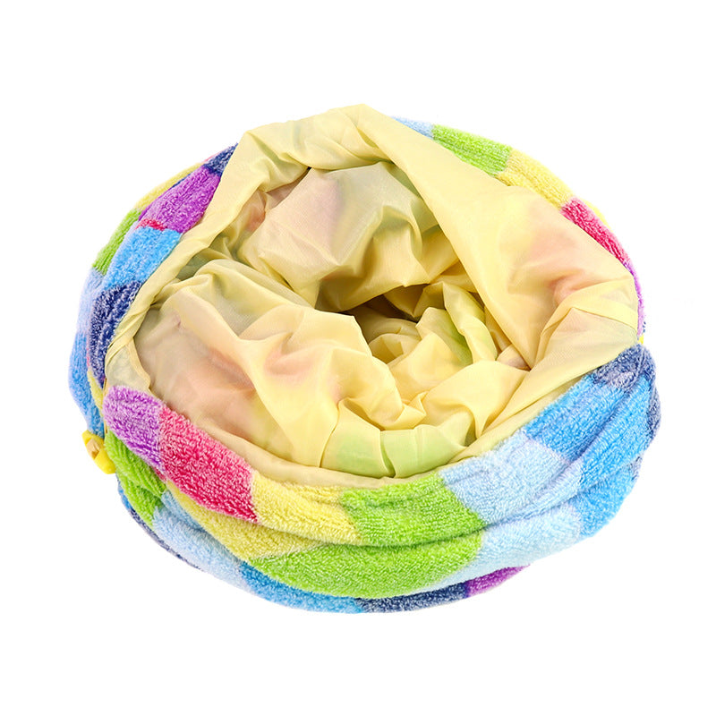 Collapsible Rainbow Cat Tunnel – Scratch-Resistant Play Tube with Multiple Entrances