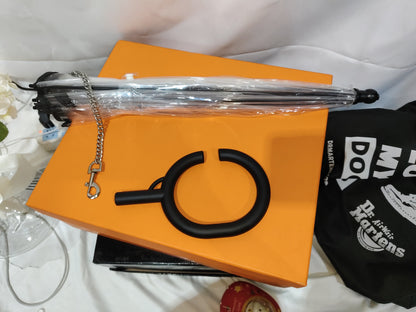 Transparent Adjustable Pet Umbrella – C-Type Handle Dog Rain Protection with Retractable Rod (70cm Diameter)