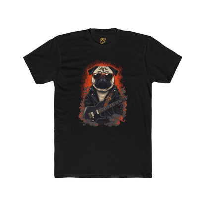 Pug Rocker Graphic Tee — Guitar-Playing Pug Band Shirt
