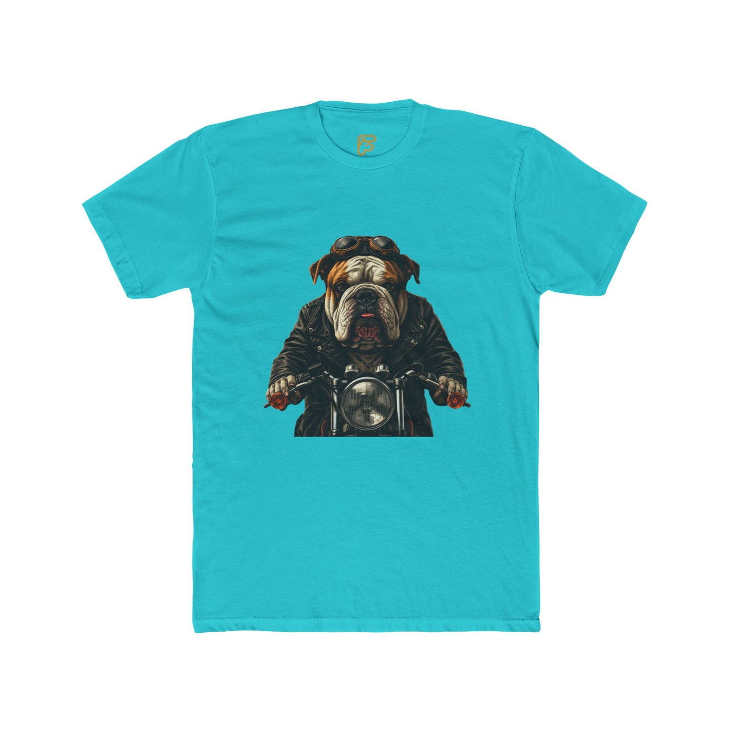 Bulldog Biker T‑Shirt — Motorcycle Dog Graphic Tee