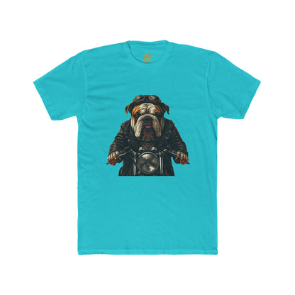 Bulldog Biker T‑Shirt — Motorcycle Dog Graphic Tee
