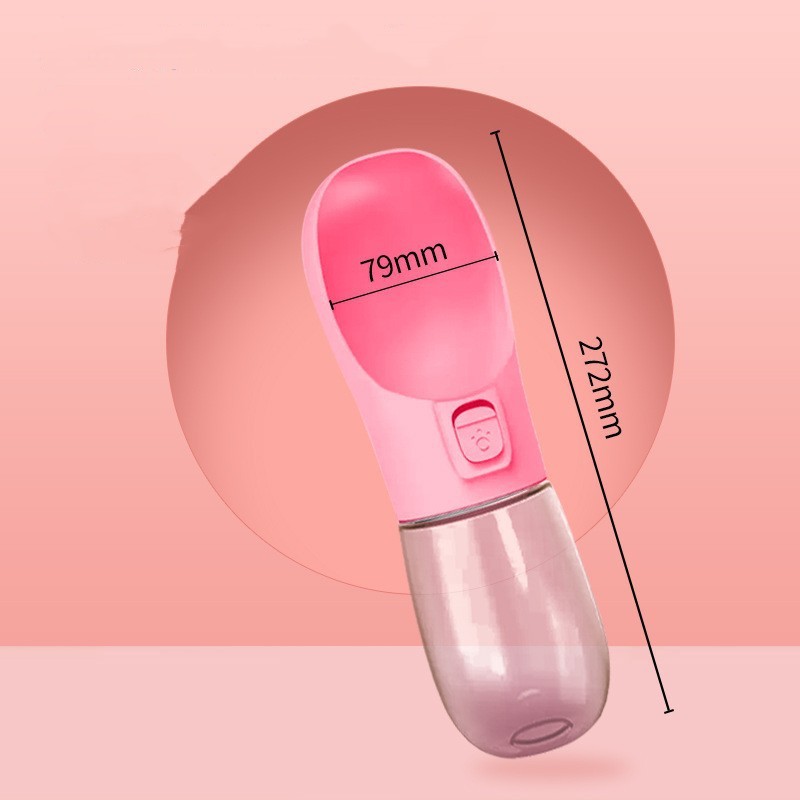 All-in-One Dog Travel Water Bottle & Food Container – Leak-Proof Portable Pet Dispenser, 458ml, Compact for Walks & Hiking