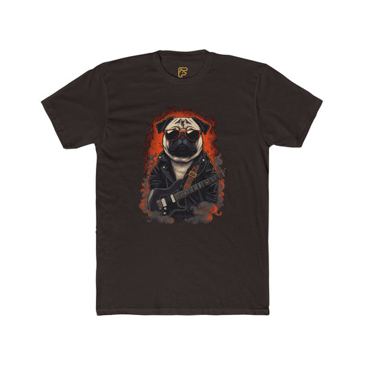 Pug Rocker Graphic Tee — Guitar-Playing Pug Band Shirt