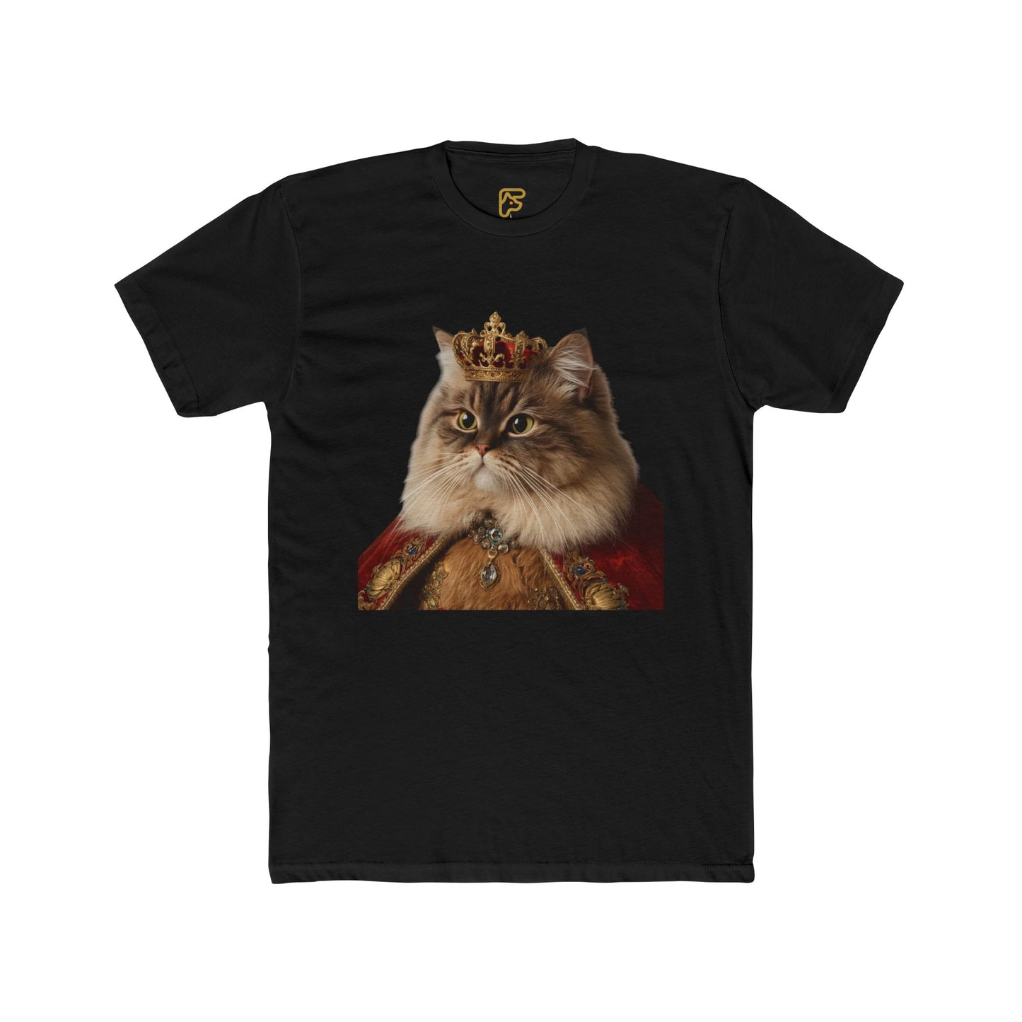 Royal Cat Portrait Tee — Vintage Crowned Kitty Graphic T-Shirt