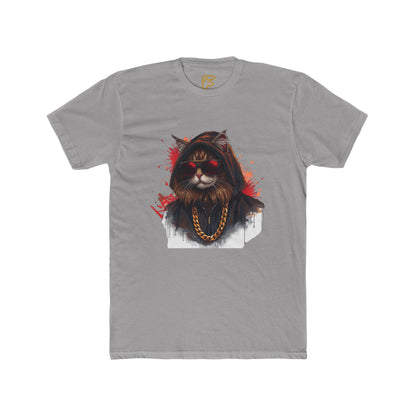 Cat Gangster T‑Shirt — Hooded Cat with Gold Chain Graphic Tee