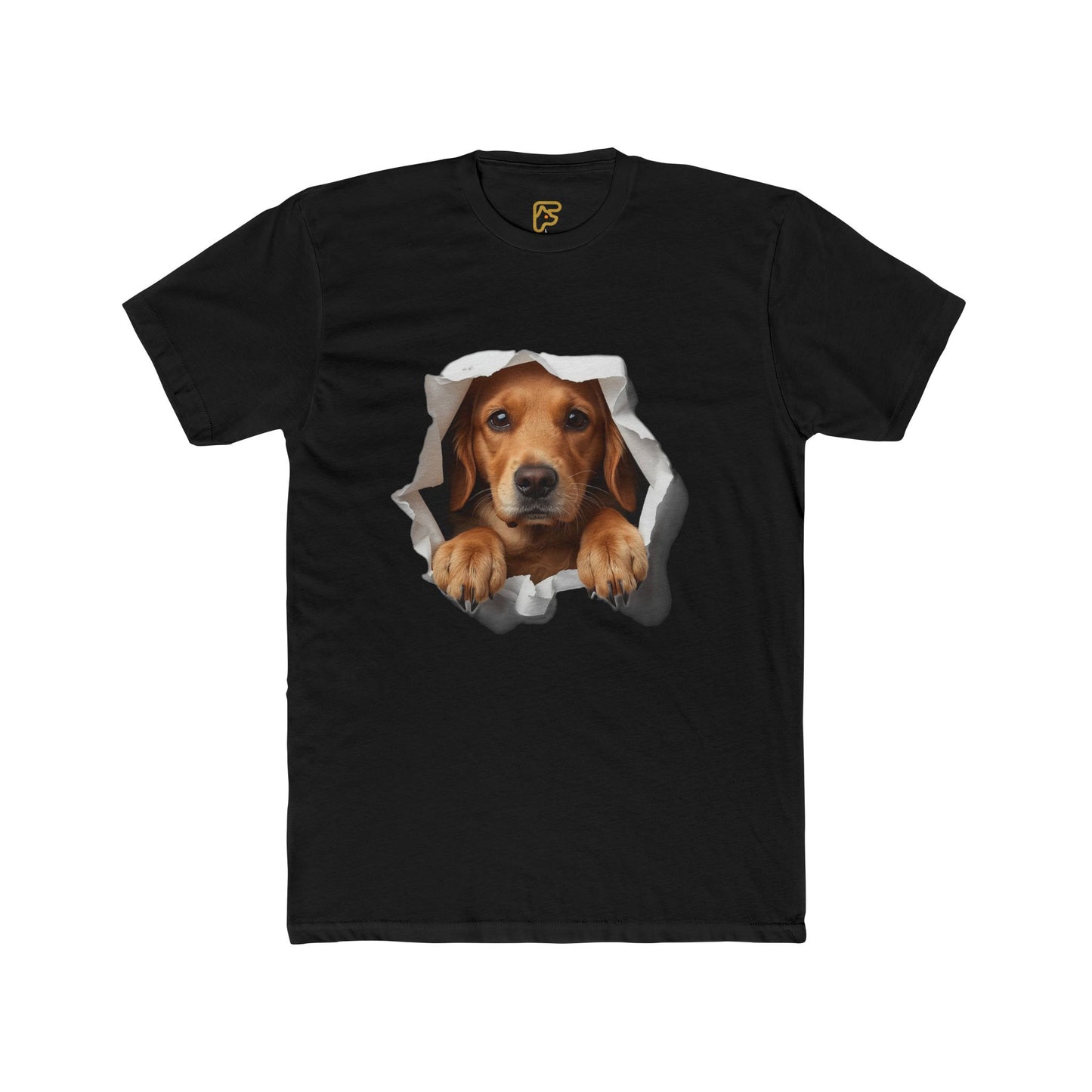 Dog Peeking Through Hole T-Shirt