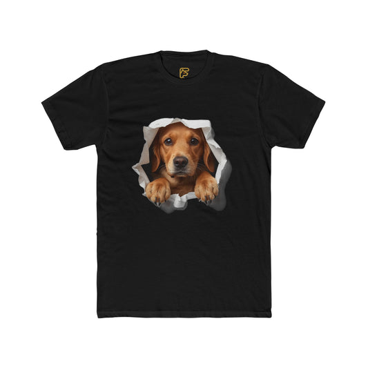 Dog Peeking Through Hole T-Shirt