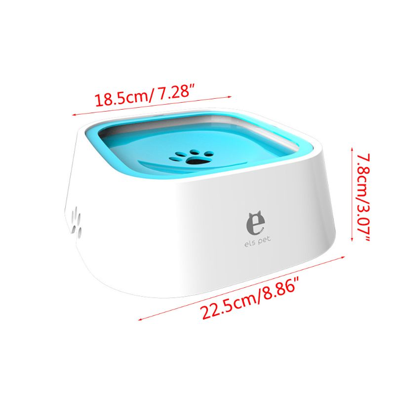 Portable Floating Dog Water Bowl – 1.5L Splash-Proof Travel Pet Bowl (White/Gray/Blue/Pink)
