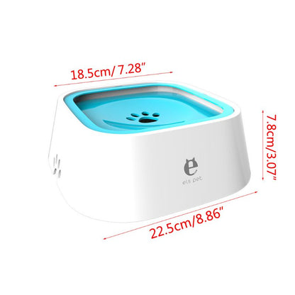 Portable Floating Dog Water Bowl – 1.5L Splash-Proof Travel Pet Bowl (White/Gray/Blue/Pink)