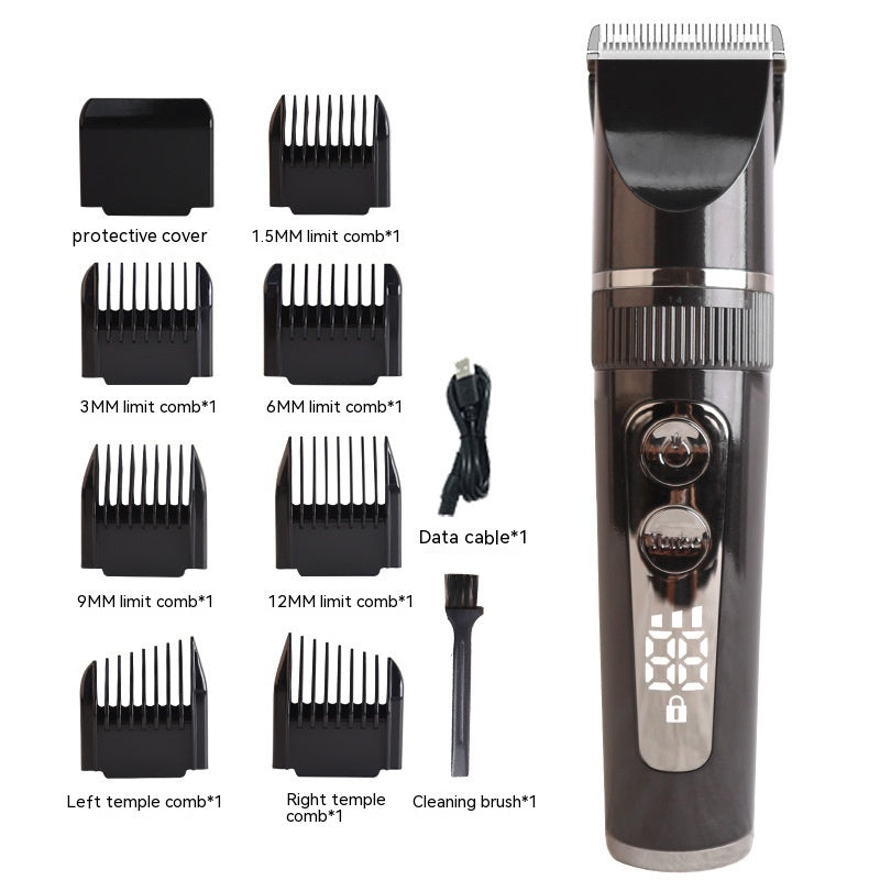 Electric Hair Clipper with LCD Display – Low Noise Pet Grooming Trimmer