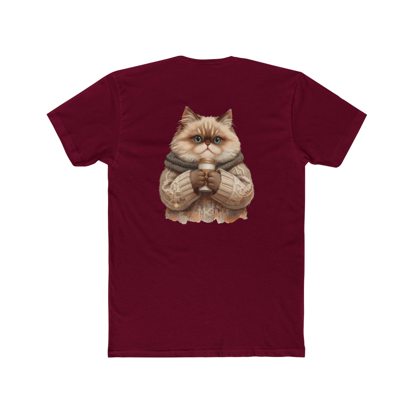 Cozy Cat Crew Tee — Cute Sweater Cat Graphic T-Shirt