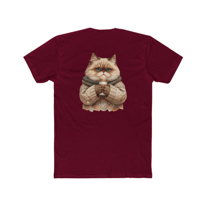 Cozy Cat Crew Tee — Cute Sweater Cat Graphic T-Shirt