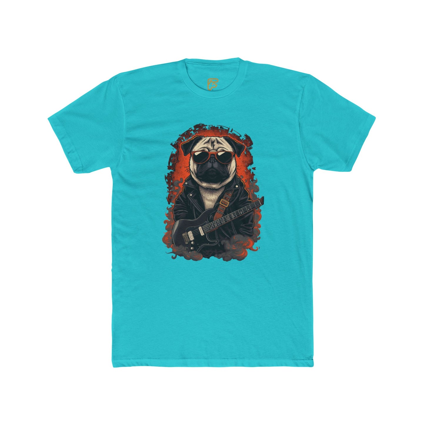Pug Rocker Graphic Tee — Guitar-Playing Pug Band Shirt