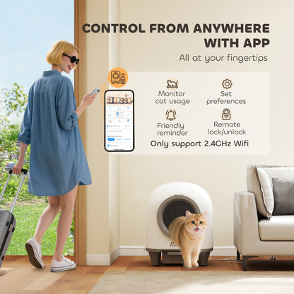 Self-Cleaning Automatic Cat Litter Box with APP Control – Large Capacity Smart Litter Tray