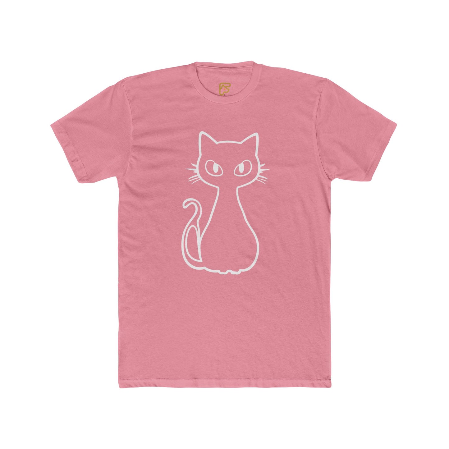 Minimal Outline Cat T-Shirt — Cute Line Art Kitty Tee