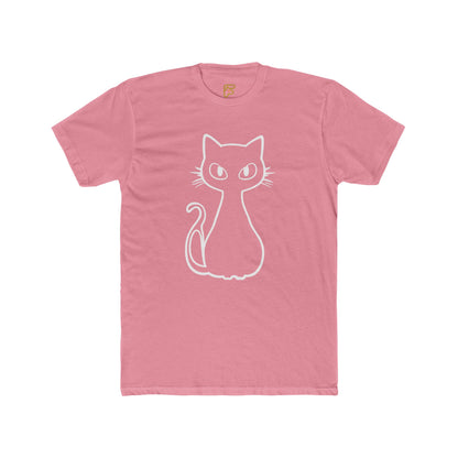 Minimal Outline Cat T-Shirt — Cute Line Art Kitty Tee