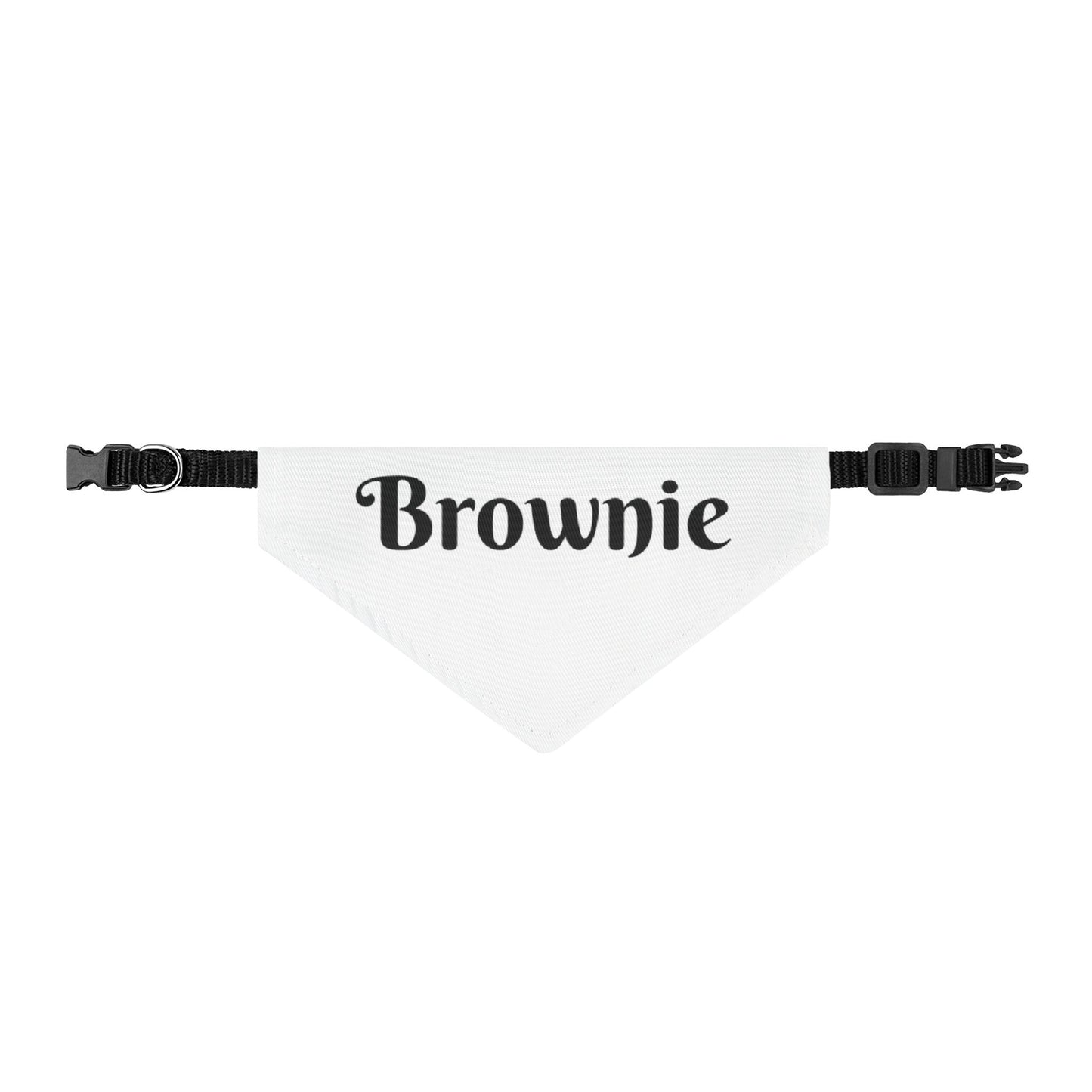 Clip-on Pet Bandana — Personalized "Brownie" Dog Collar Bandana, Lightweight Triangle Scarf for Dogs & Cats