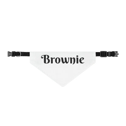Clip-on Pet Bandana — Personalized "Brownie" Dog Collar Bandana, Lightweight Triangle Scarf for Dogs & Cats