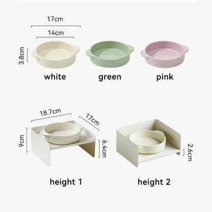 Elevated Ceramic Pet Bowl with Metal Stand – Raised Food & Water Bowl for Cats and Dogs